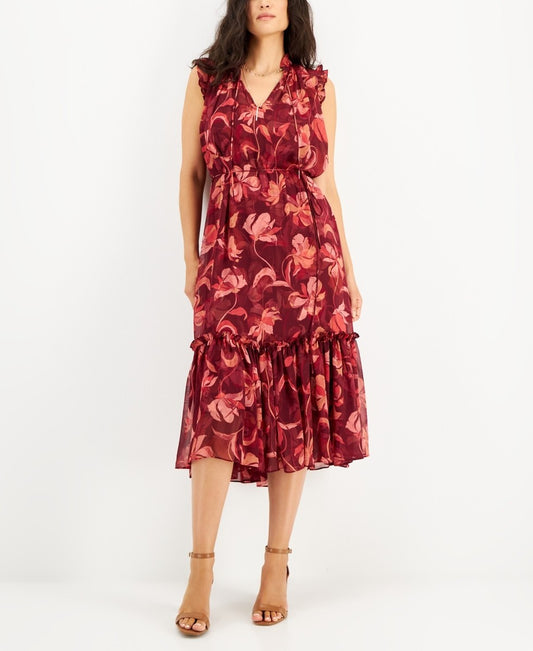 INC Floral Print Sheer Dress Size Medium