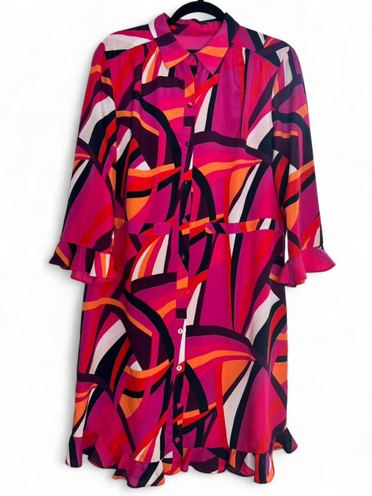 Trina Turk Colorful Shirt Dress Size Large
