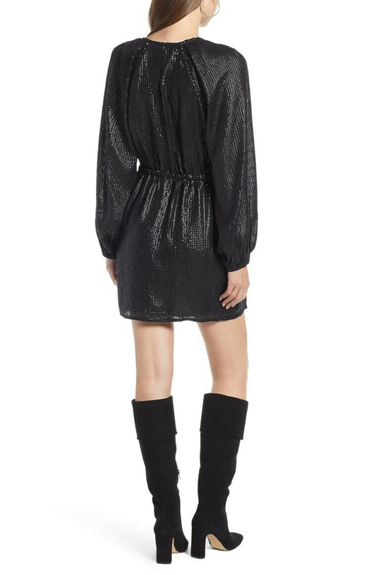 SOMETHING NAVY Dress Sequin Raglan Minidress Size Medium