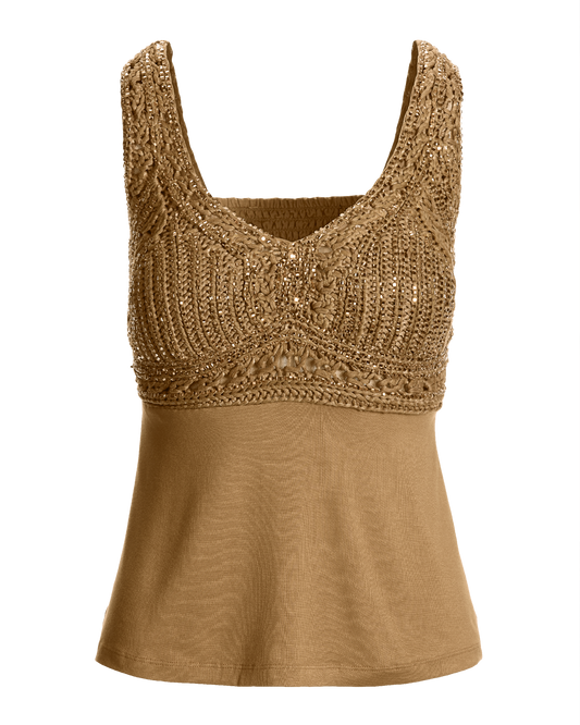 Boston Proper Macramé Embellished Knit Top Size Large