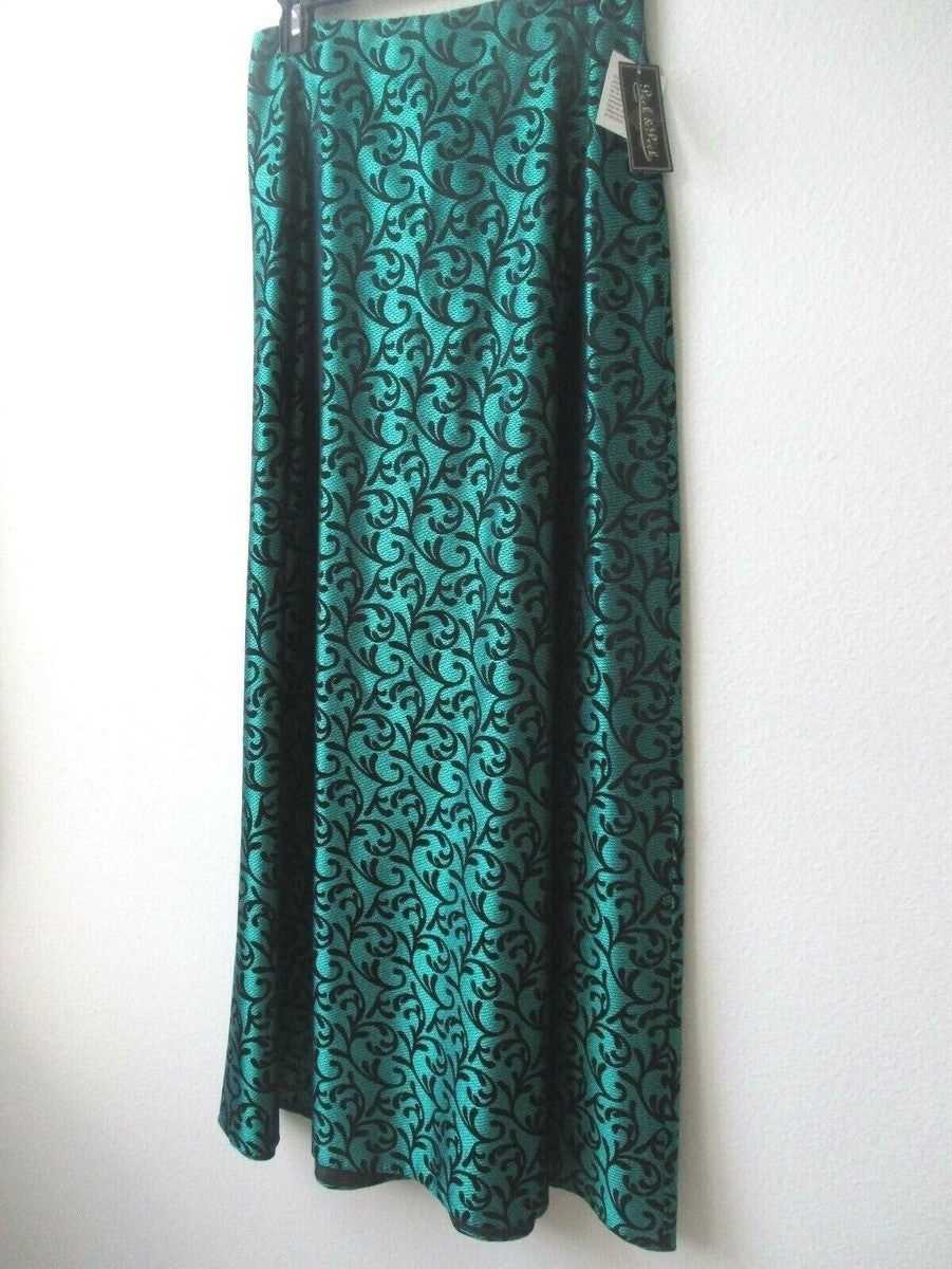 Peck & Peck Green Black Skirt Size 14