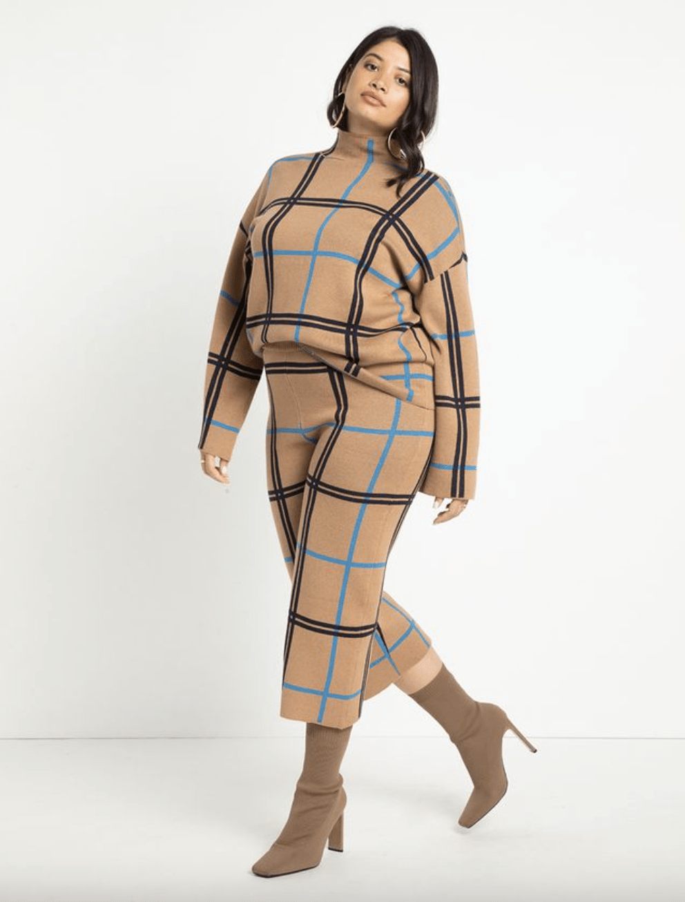 ELOQUII Windowpane Plaid Two Piece Pants Set Size 22/24