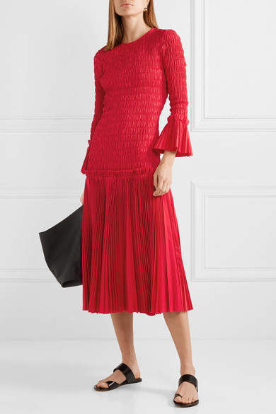 Khaite Pleated Mariella Midi Dress