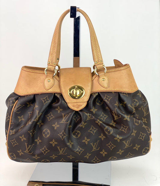 Louis Vuitton BOETIE PM Monogram Brown Canvas Hobo Tote Bag Pre owned