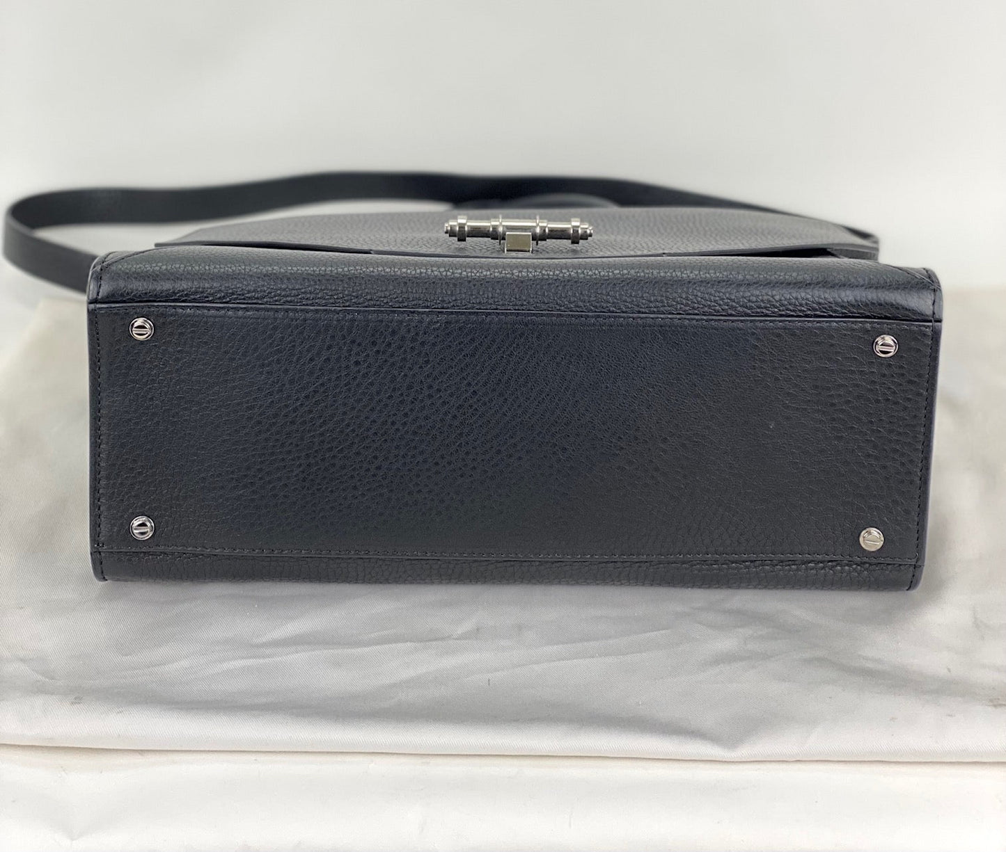 Givenchy Obsedia Medium Flap Black Pebbled Calfskin Satchel Hand Bag