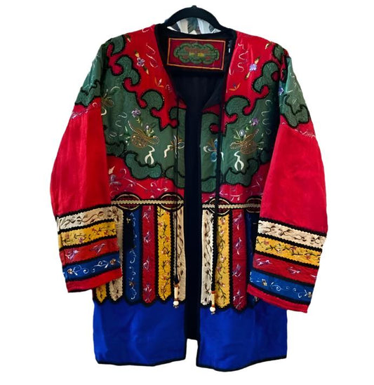 Judith Ann Resorts Slik Quilted Embroidered Jacket Size Large