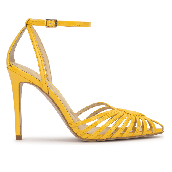 Jessica Simpson Yellow Paveri Stiletto Strappy Sandals Heels Size 7.5