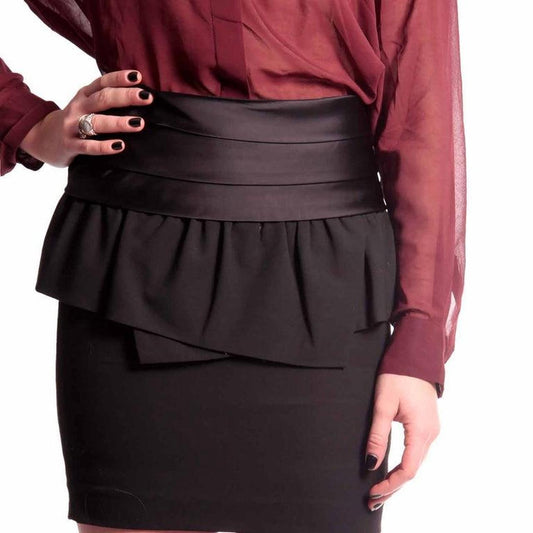 Michael Kors Black Cummerbund Peplum Skirt Size 14