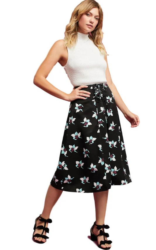 Maeve Black Floral Skirt Size 2