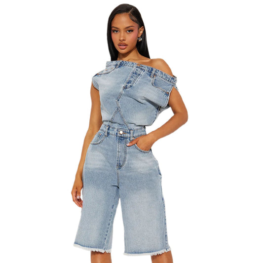 Denim Jorts Romper