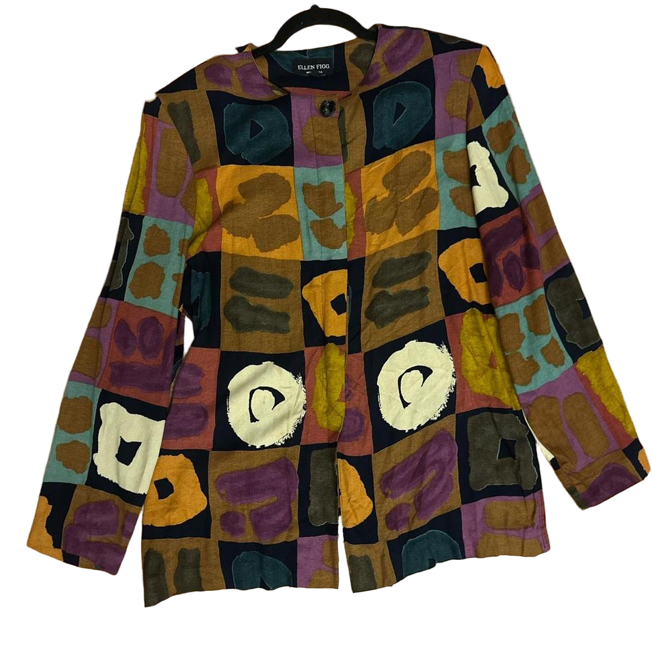 Ellen Figg Vibrant Print Blazer Size Small