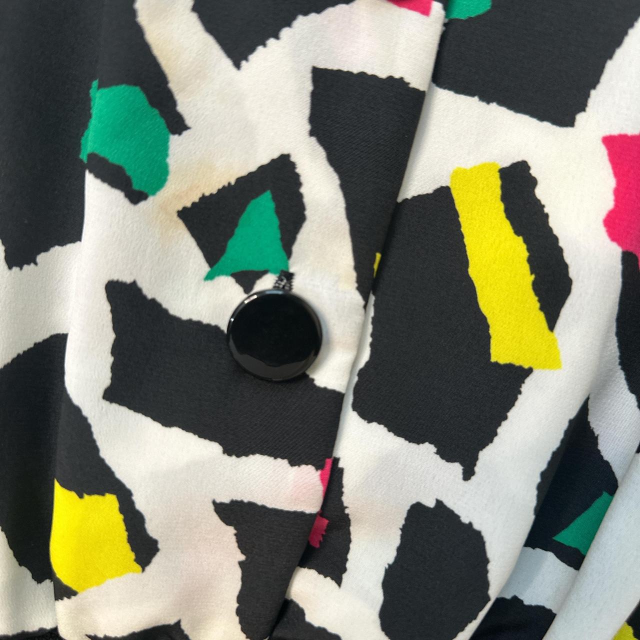 Kasper ASL Black White Animal Print Colorful Dress Size 10/11