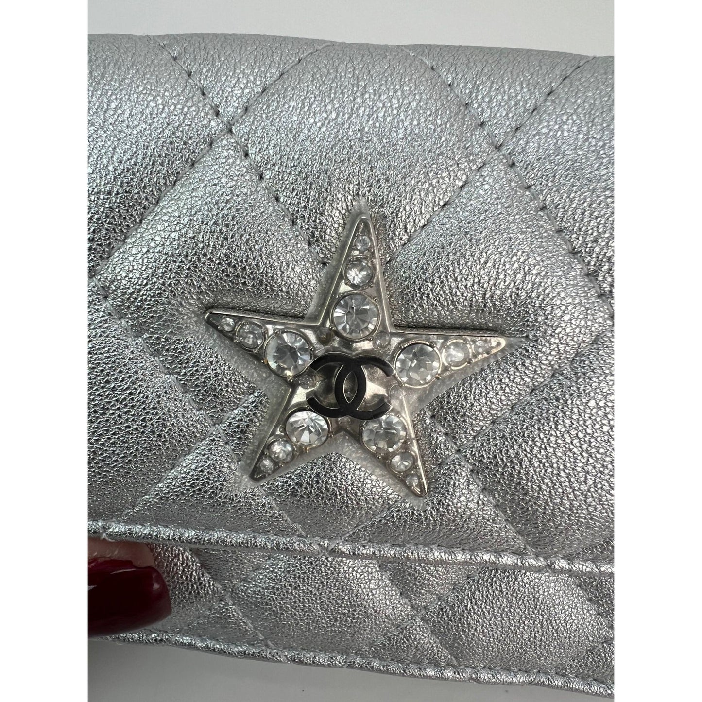 Chanel Metallic Goatskin Quilted Star Flap Waist Belt Shoulder Bag
