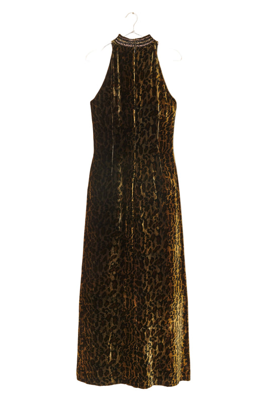 Rimini Mock Neck Velvet Maxi Dress Size 8 (Hem Needs Repair)
