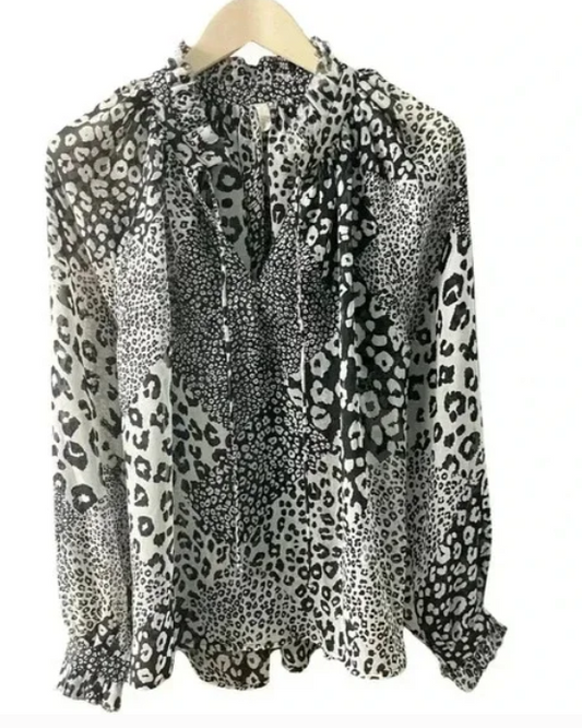Elan Cheetah Print Blouse Size Small