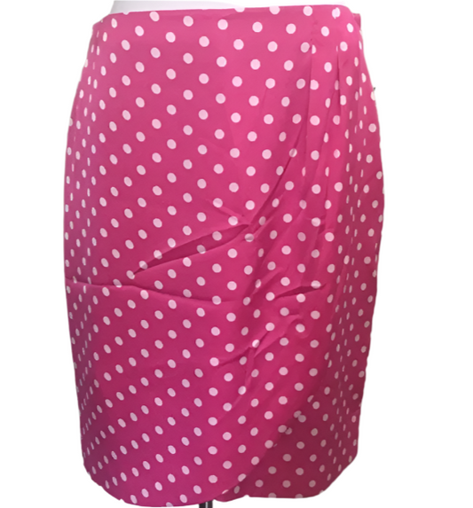 Chaus Pink White Polka Dot Skirt Size 12