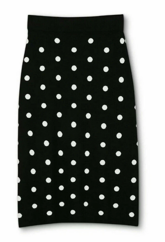 Victor Glemaud Target Black White Polka Dot Sweater Skirt Size XLarge