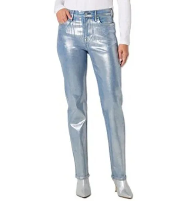 A.N.A. JCP Silver Metallic Effect High Rise Jeans Size 14