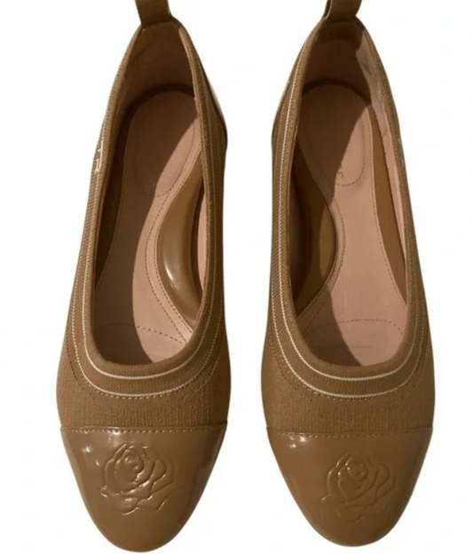 Taryn Rose Knit & Leather Cap-Toe Pamela Flats Size 9