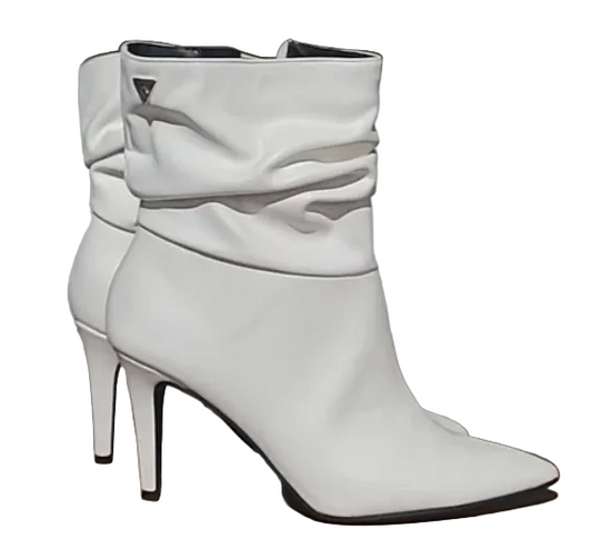 Guess White Slouchy Booties Size 8
