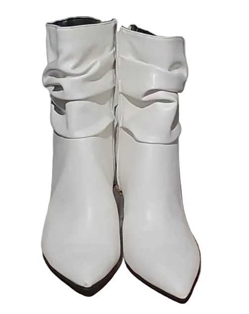 Guess White Slouchy Booties Size 8
