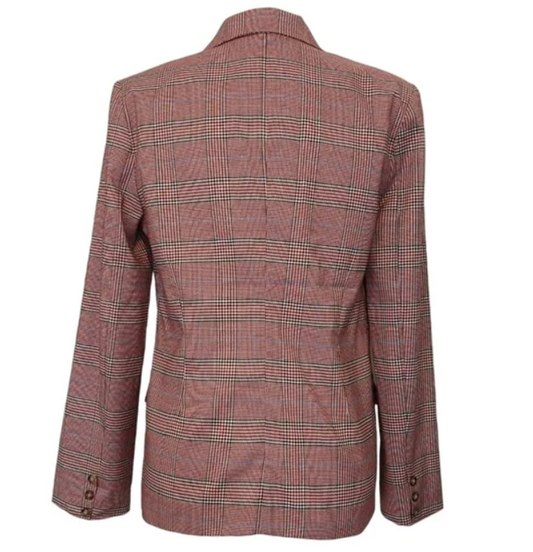 BB Dakota Just Checking In Rouge Plaid Blazer Size Medium