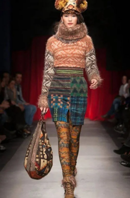 Linea Domani Mixed Print Skirt Size 14