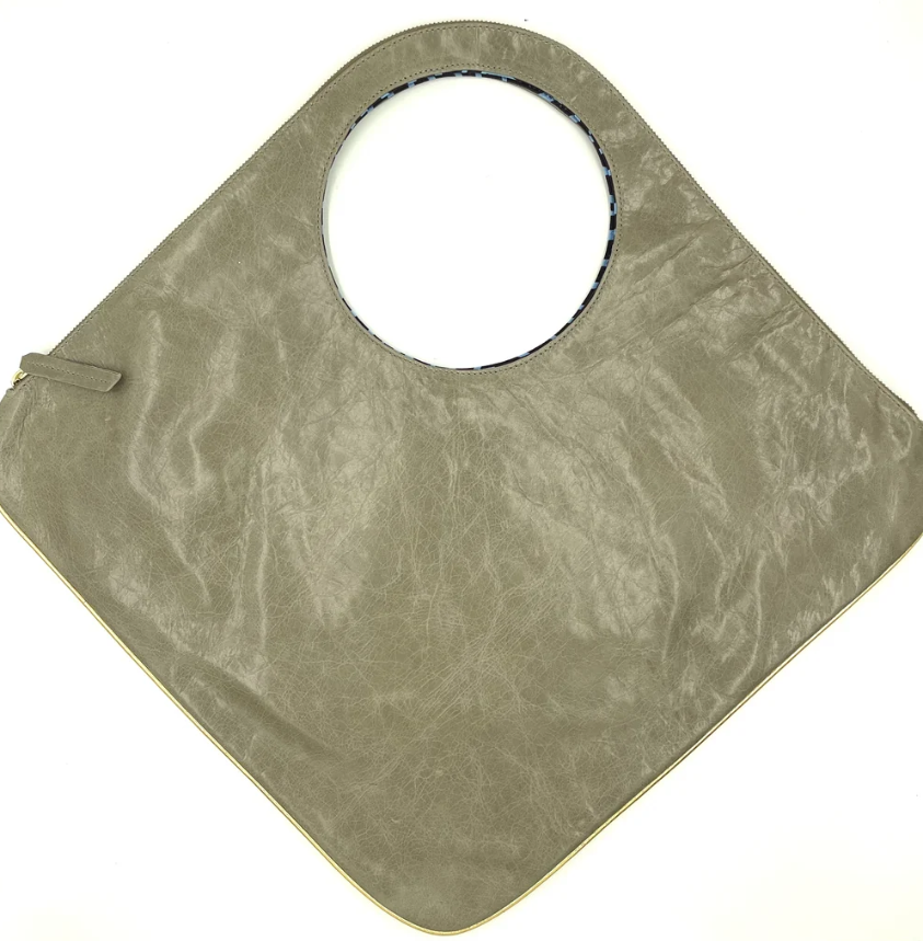 Arza Design Taupe Leather Handbag