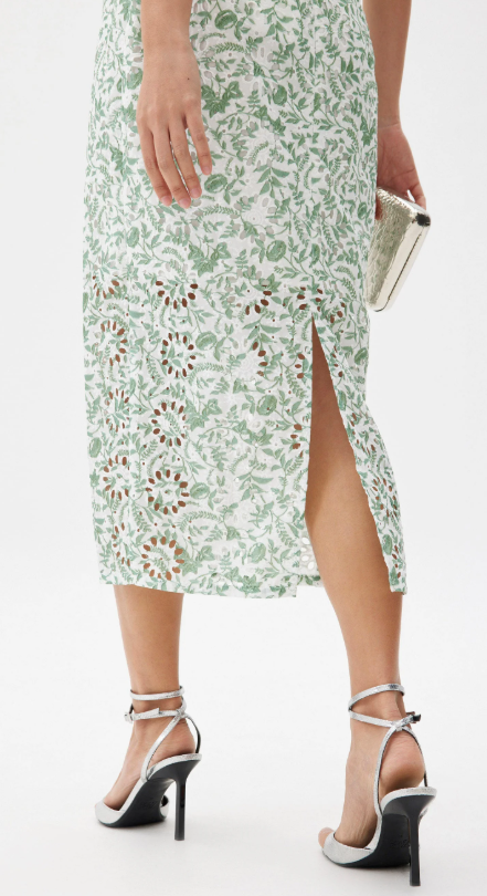Love Bonito Green White Eyelet Skirt Size 10
