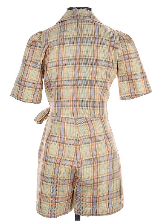 Adelyn Rae Plaid Romper Size Large