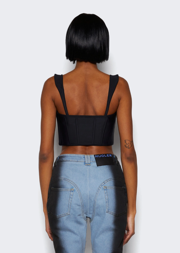 Mugler Denim Corset (Missing Straps) Size 38 US 6 Small