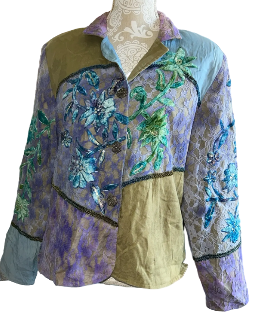 Indigo Moon Blue Olive Jacket Size Medium