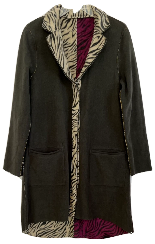 LOGO by Lori Goldstein Reversible Fleece Coat Size XLarge