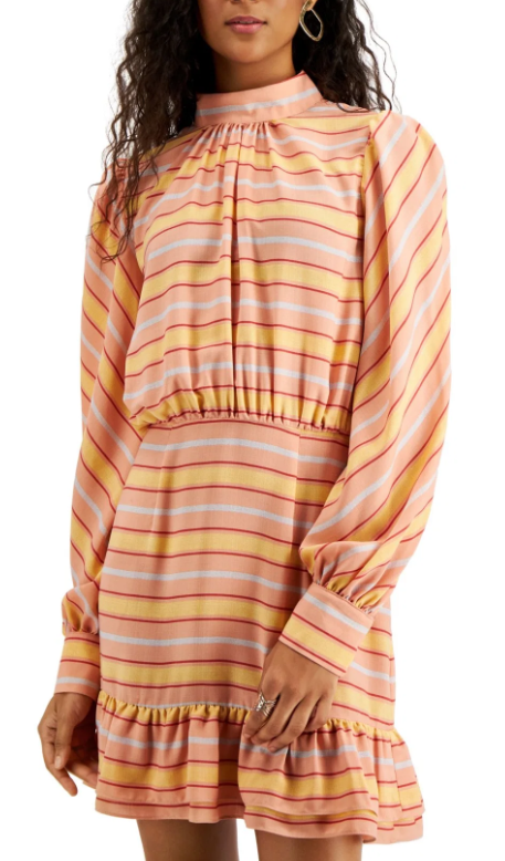 leRumi Coral Striped Dress Size Medium