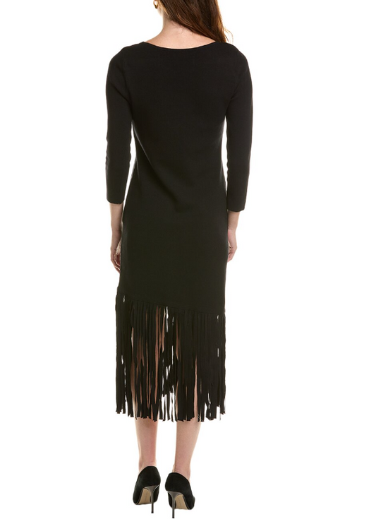 Anne Klein Fringe Hem Sweater Dress Size XLarge
