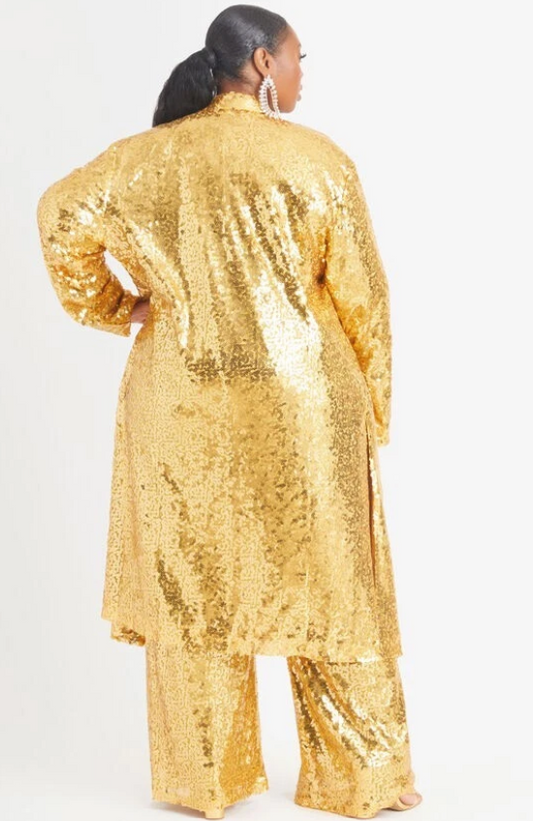 Ashley Stewart Gold Sequin Duster Size 14/16