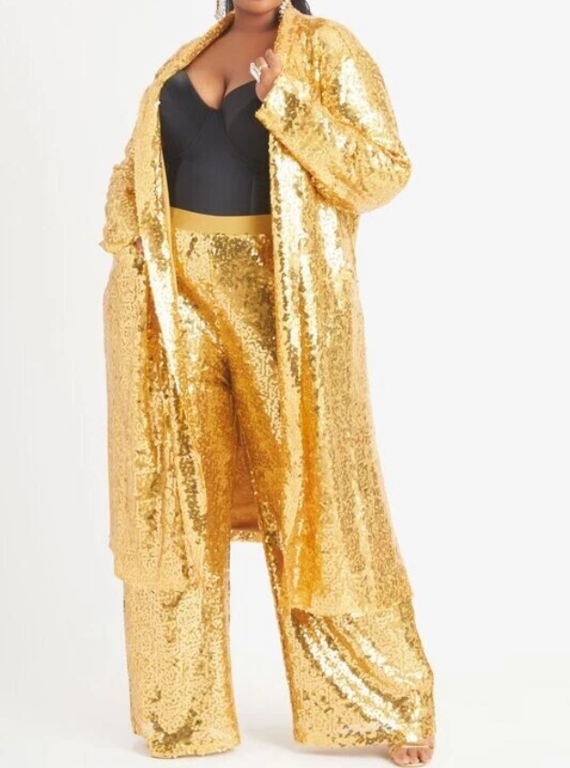 Ashley Stewart Gold Sequin Duster Size 14/16