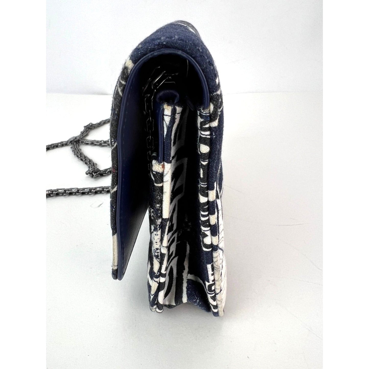 Chanel Reissue 2.55 Quilted Printed Canvas Limited Edition Wallet on a Chain Clutch RARE