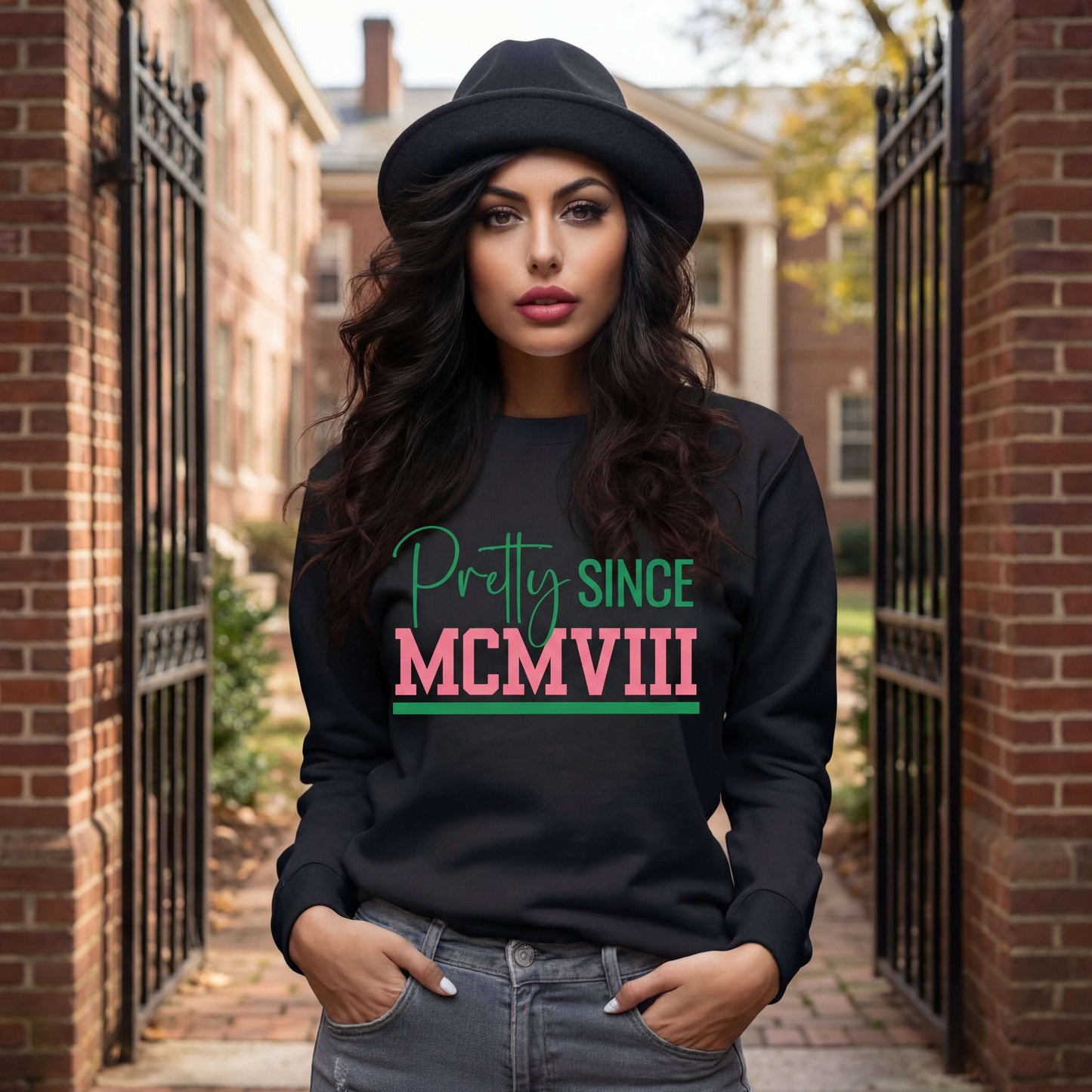 Pretty Since MCMVIII Alpha Kappa Alpha Sorority Sweatshirt