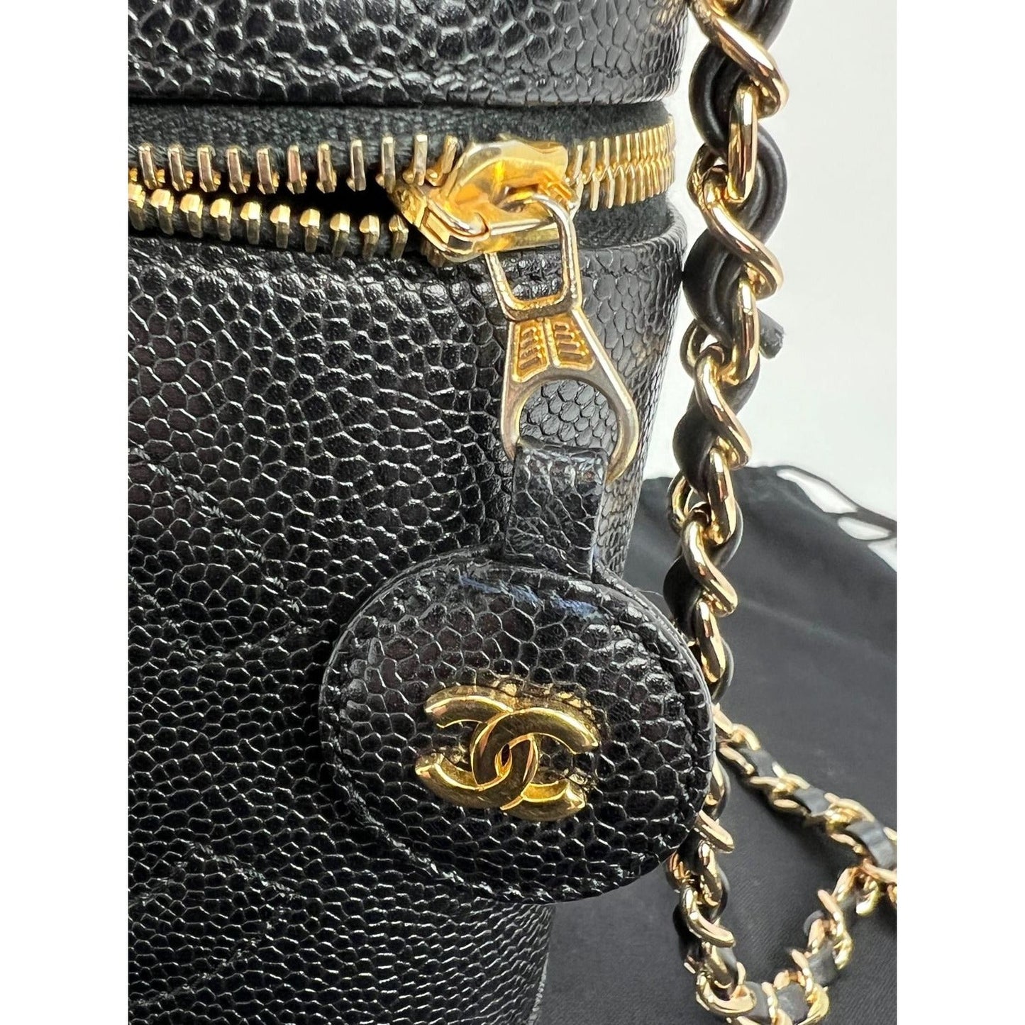 Chanel Vanity Cosmetic Case Black Caviar Leather Bag