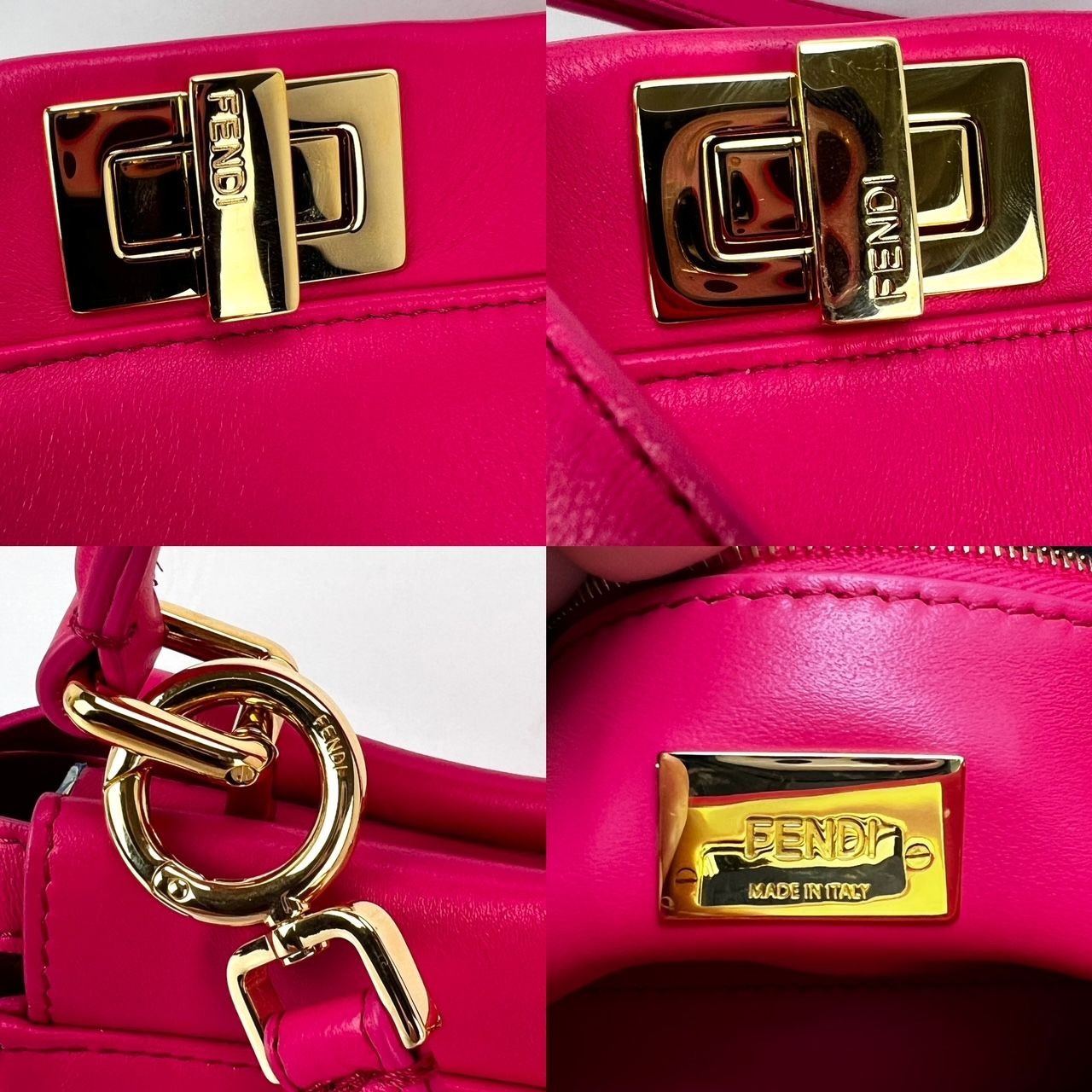 Fendi Mini Peekaboo Pink Leather Hand Shoulder Bag