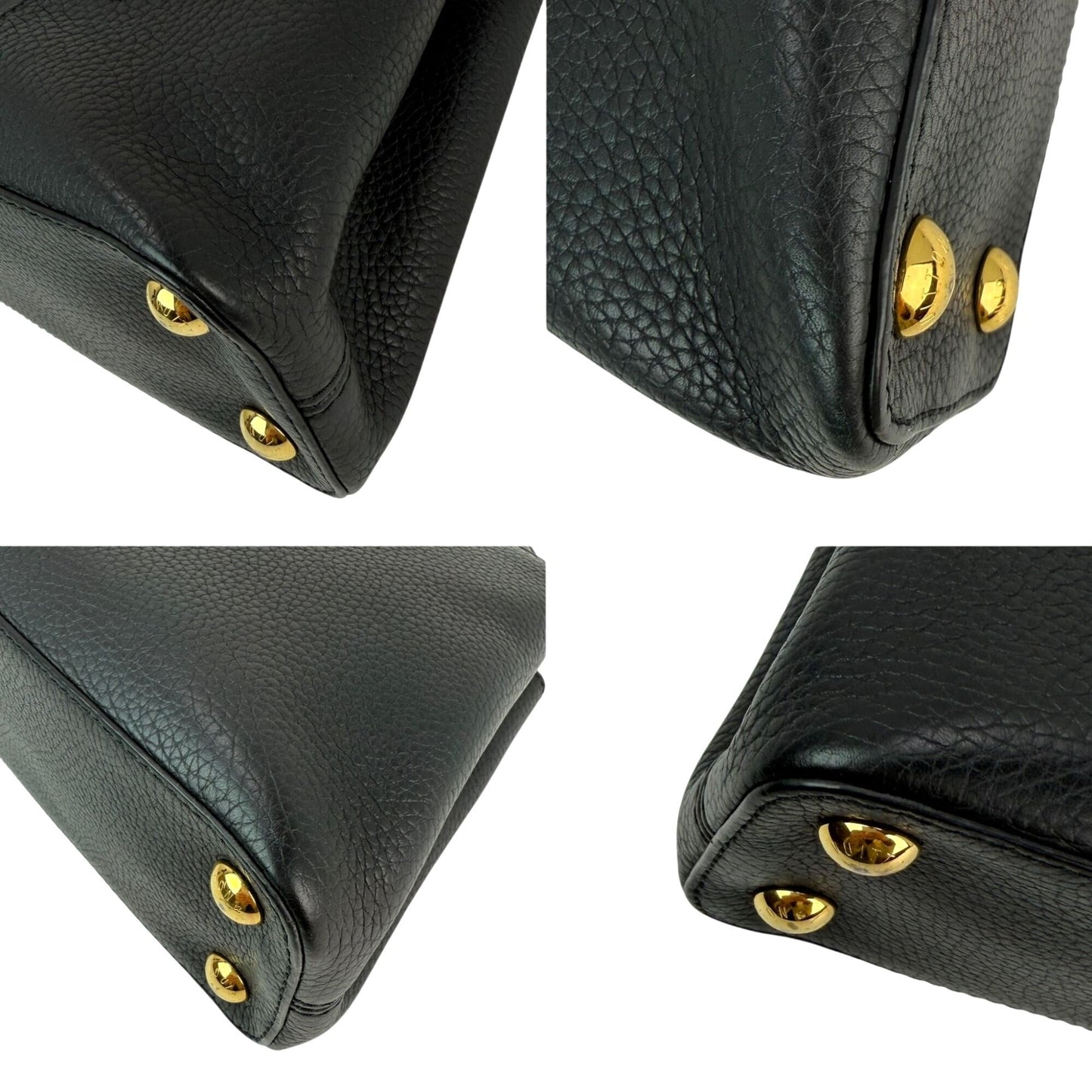 Louis Vuitton  Taurillon Capucines Trapped Leopard BB Black Shoulder Bag