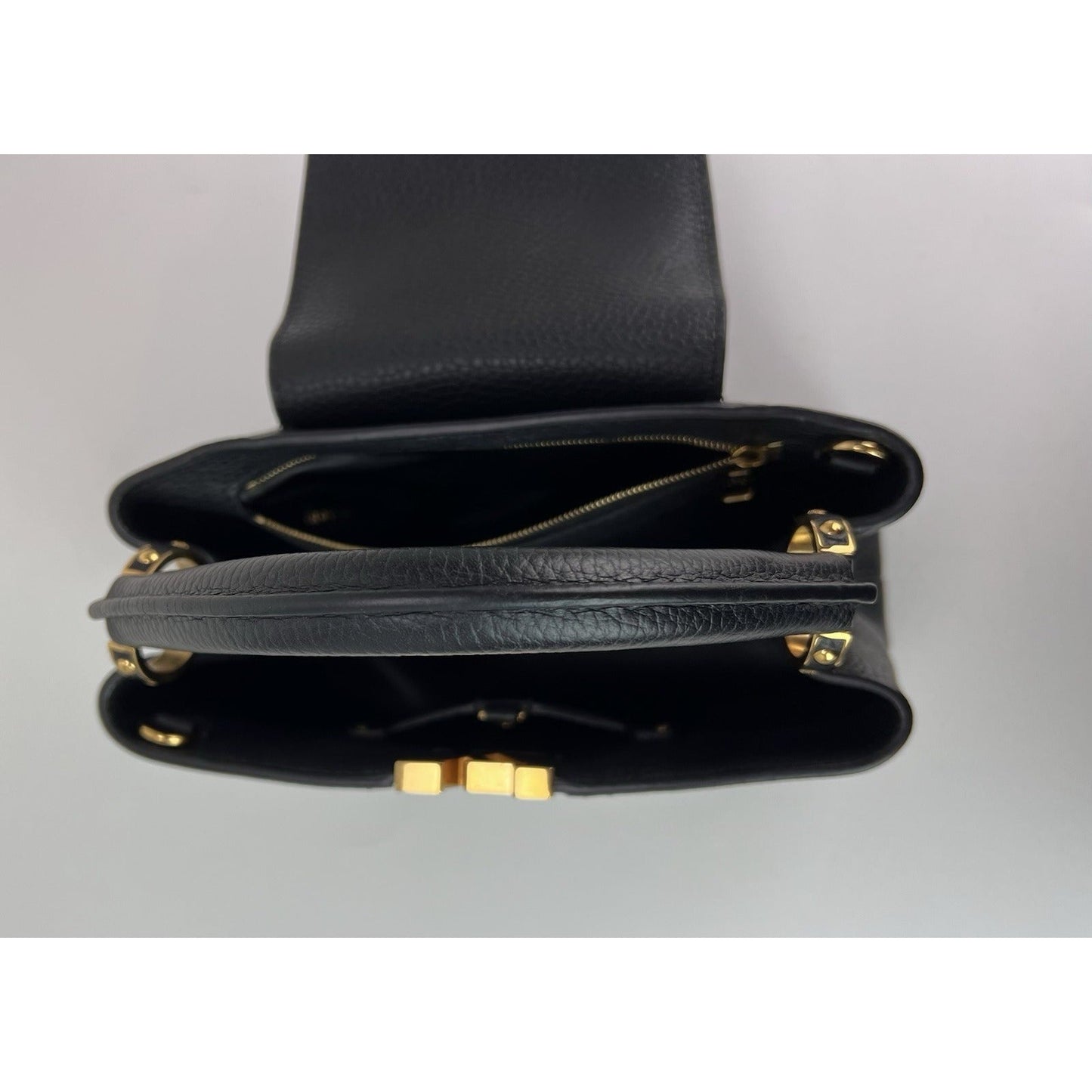 Louis Vuitton  Taurillon Capucines Trapped Leopard BB Black Shoulder Bag