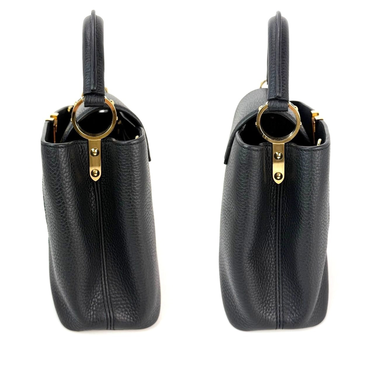 Louis Vuitton  Taurillon Capucines Trapped Leopard BB Black Shoulder Bag