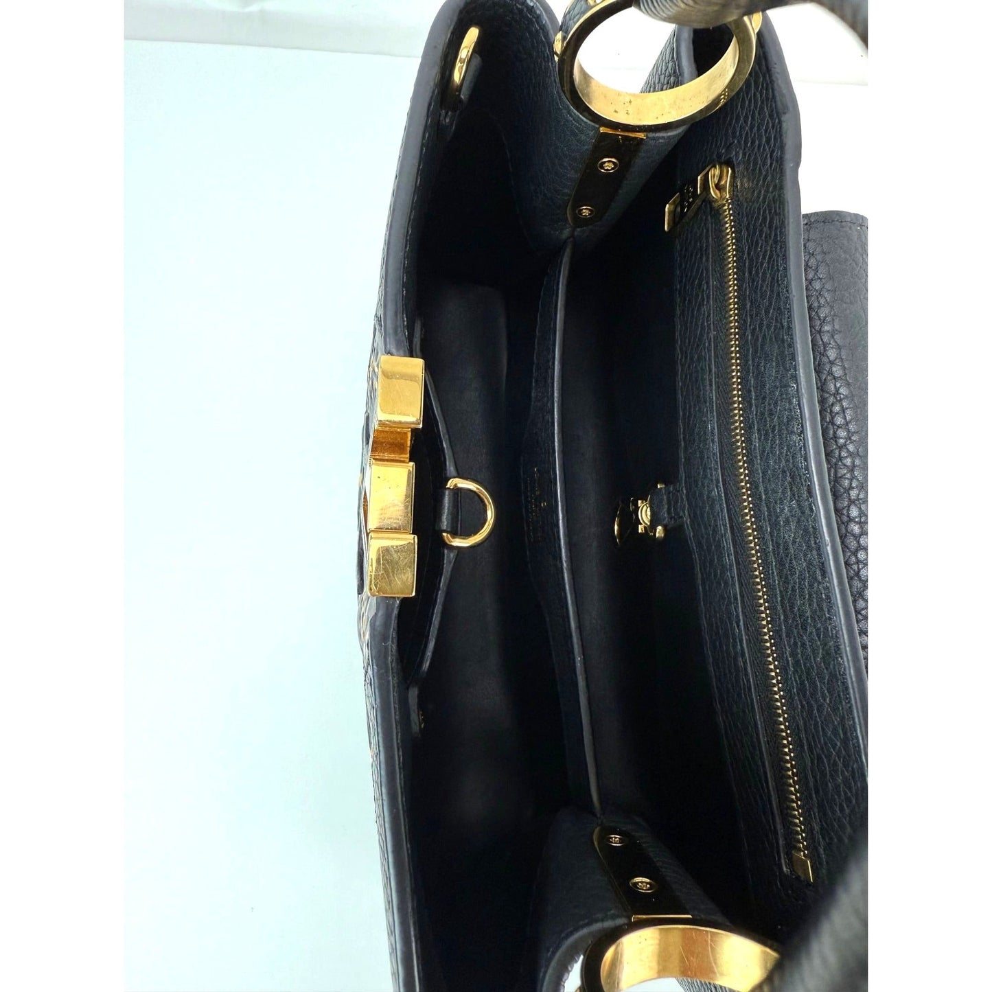 Louis Vuitton  Taurillon Capucines Trapped Leopard BB Black Shoulder Bag