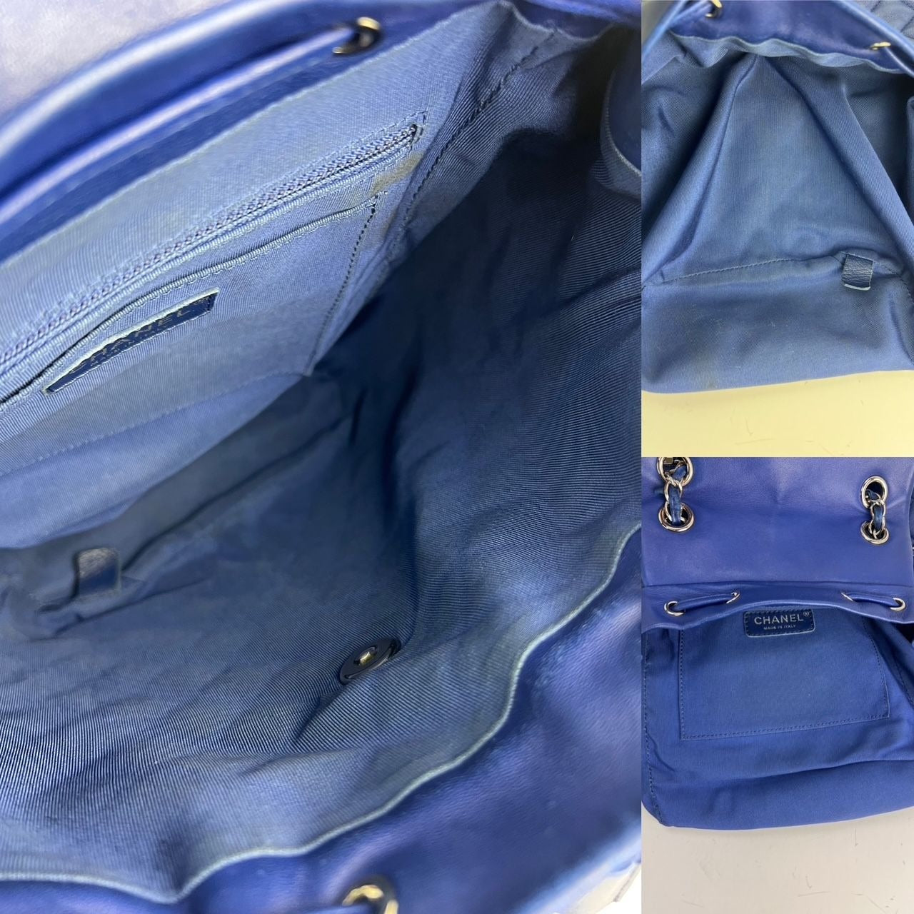 Chanel Lambskin Quilted Small Urban Spirit Blue Backpack