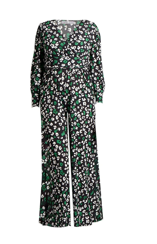 Chapter London Green Black Olivia Jumpsuit Size 16 XLarge