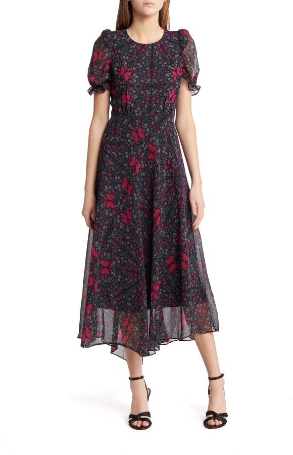 Ted Baker Daniaa Ruched Sleeve Midi Dress Size 5 (US 10-12)