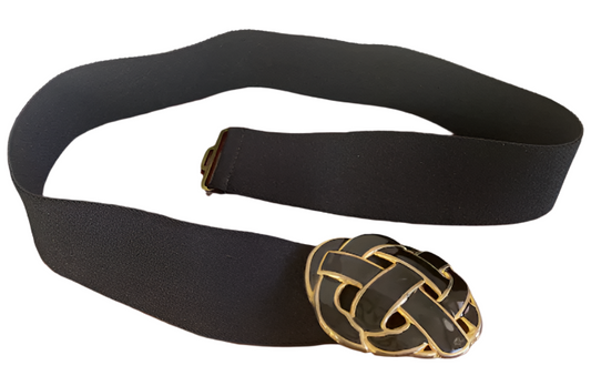 Day-Lor Black Gold Buckle Stretchy Belt