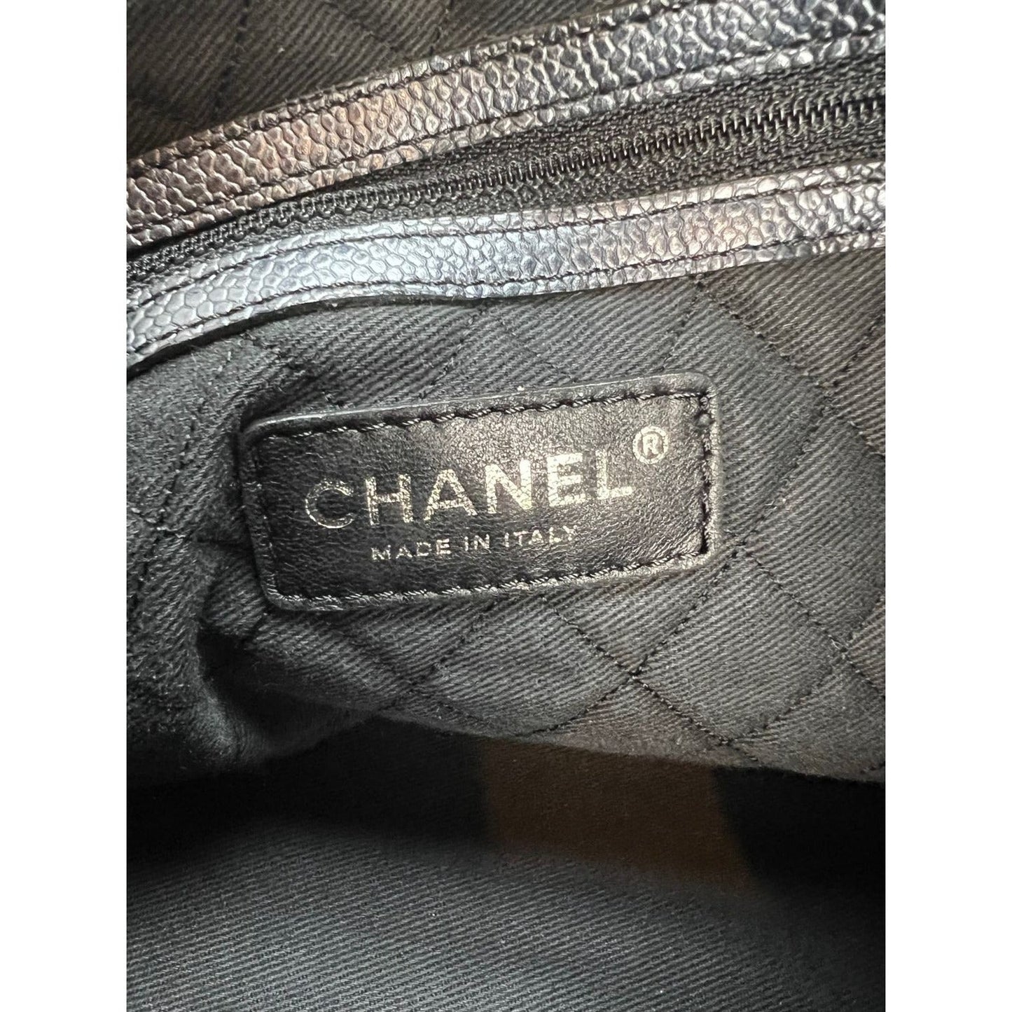 CHANEL Satin CC Large Black Bucket Shouler Bag